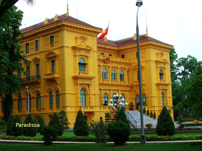 The Presidential Palace in Ba Dinh Square which marks important times in the Vietnamese modern history
