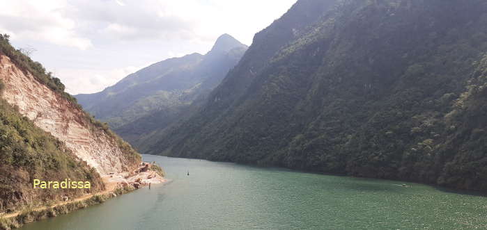 The Da River viewed from the Hang Tom Bridge between Muong Lay Town (Dien Bien Province) and Nam Nhun District of Lai Chau Province