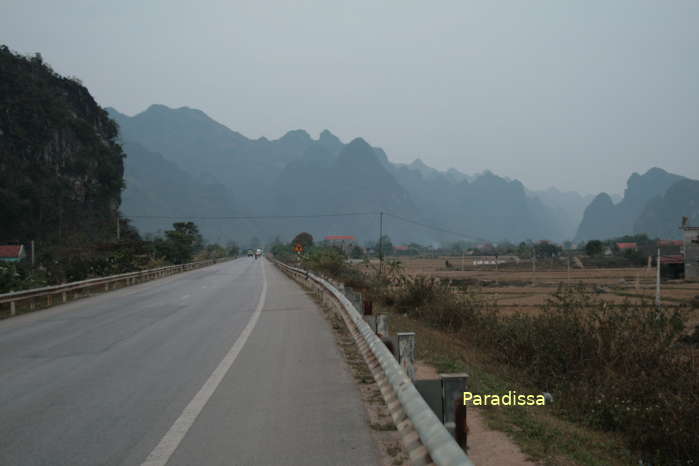 Magnificent mountains on the road between Lang Son and Hanoi