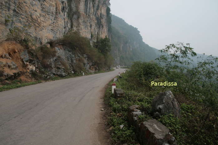 Route 4A at Na Sam, Van Lang, Lang Son Province, Vietnam between Lang Son and Cao Bang