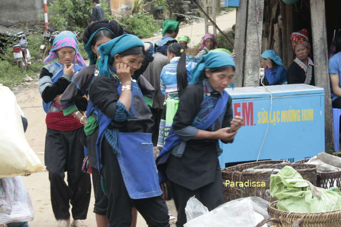 Ha Nhi ladies at the Muong Hum Sunday Market in Bat Xat District, Lao Cai Province, Vietnam