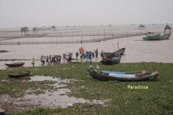 Sea zone in the buffer zone of the Xuan Thuy National Park in Nam Dinh Vietnam, listed to the UNESCO Global Biosphere Reserve, World Ramsar Sites, biggest bird park in Vietnam