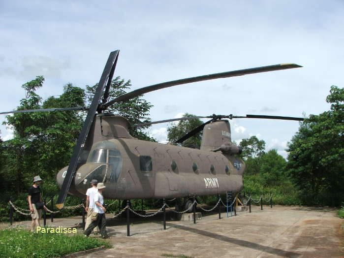 A helicopter at the former Ta Con Airfield at Khe Sanh, Quang Tri, DMZ Vietnam