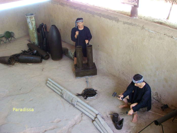 Guerrilla fighers at the Cu Chi Tunnel