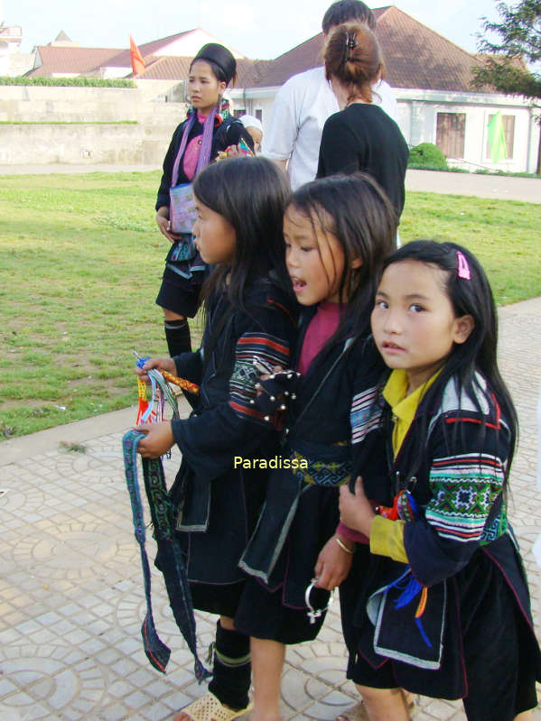 Little Black Hmong girls in Sapa Vietnam