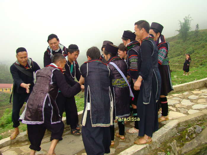 Black Hmong People at Cat Cat Village in Sapa Vietnam