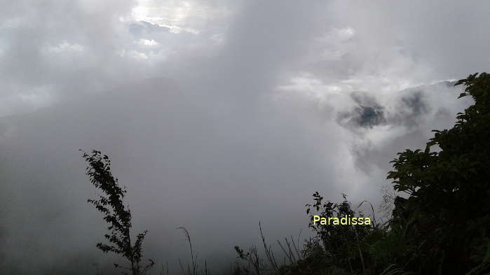 Fog on the summit of Mount Fansipan in Sapa Vietnam