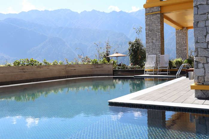 Swimming pool at a luxury hotel in Sapa