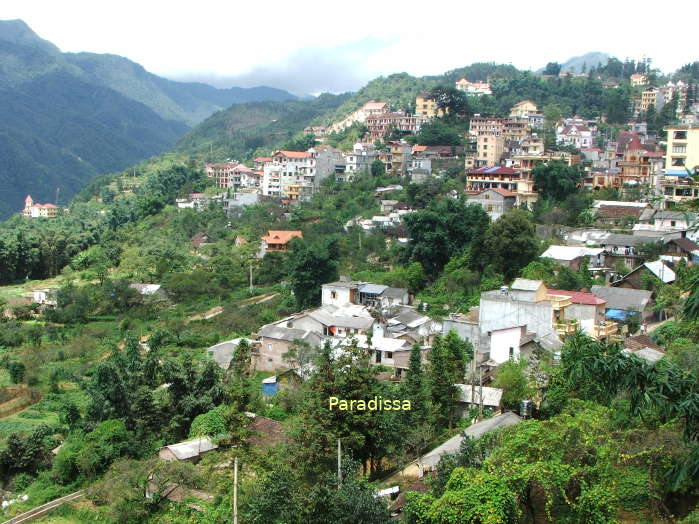 Sapa Town on a hillside