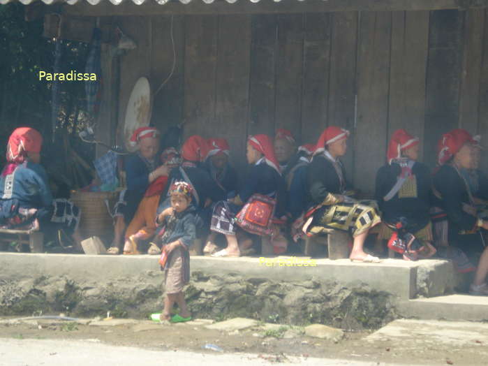 Red Dao ladies at the Ta Phin Village in Sapa Vietnam