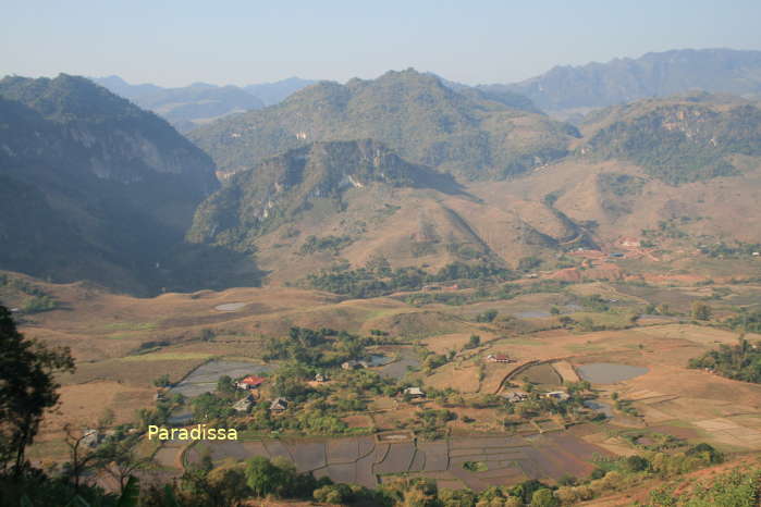 A scenic valley amid mountains at Yen Chau, Son La Province