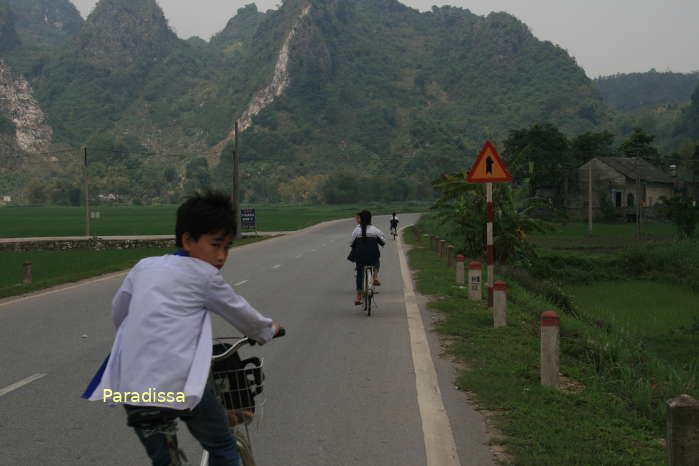 Beautiful country roade in Tuyen Quang Province Vietnam