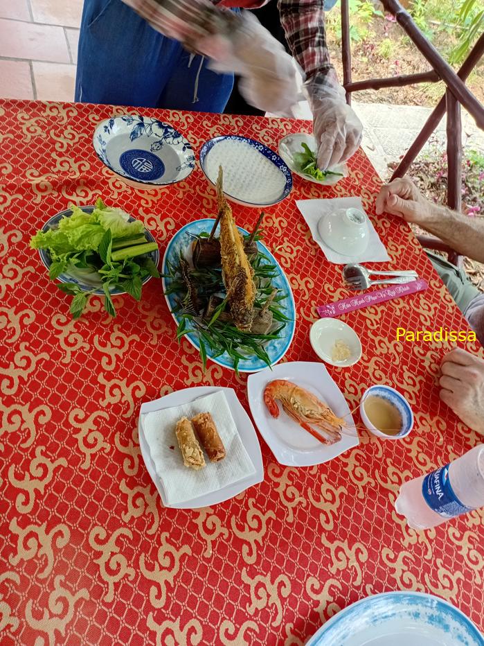 Family vacation in Vinh Long in the Mekong Delta in southern Vietnam Family vacation in Vinh Long in the Mekong Delta in southern Vietnam